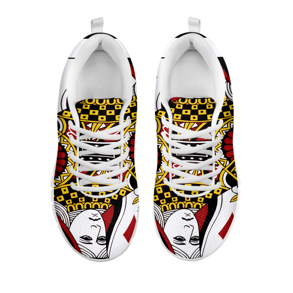 Queen Of Diamonds Playing Card Print White Sneakers