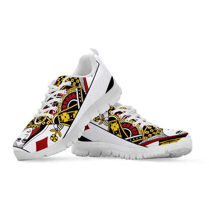 Queen Of Diamonds Playing Card Print White Sneakers