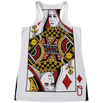 Queen Of Diamonds Playing Card Print Women's Racerback Tank Top