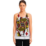 Queen Of Diamonds Playing Card Print Women's Racerback Tank Top