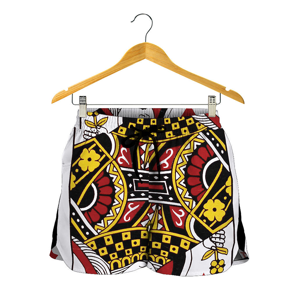 Queen Of Diamonds Playing Card Print Women's Shorts