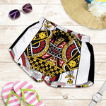 Queen Of Diamonds Playing Card Print Women's Shorts