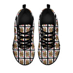 Queen Of Hearts Playing Card Pattern Print Black Sneakers