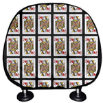 Queen Of Hearts Playing Card Pattern Print Car Headrest Covers