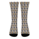 Queen Of Hearts Playing Card Pattern Print Crew Socks