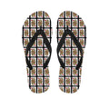 Queen Of Hearts Pattern Print Flip Flops