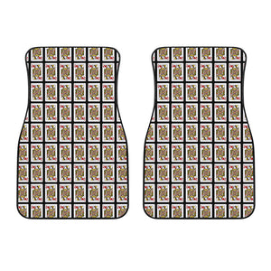 Queen Of Hearts Playing Card Pattern Print Front Car Floor Mats