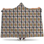 Queen Of Hearts Playing Card Pattern Print Hooded Blanket