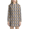 Queen Of Hearts Playing Card Pattern Print Hoodie Dress