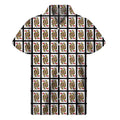 Queen Of Hearts Pattern Print Men's Short Sleeve Shirt