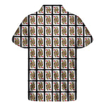 Queen Of Hearts Playing Card Pattern Print Men's Short Sleeve Shirt