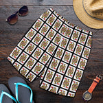 Queen Of Hearts Playing Card Pattern Print Men's Shorts