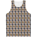 Queen Of Hearts Pattern Print Men's Tank Top