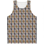 Queen Of Hearts Playing Card Pattern Print Men's Tank Top