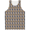 Queen Of Hearts Playing Card Pattern Print Men's Tank Top