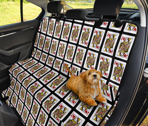 Queen Of Hearts Playing Card Pattern Print Pet Car Back Seat Cover