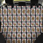 Queen Of Hearts Playing Card Pattern Print Pet Car Back Seat Cover