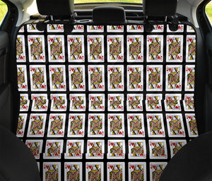 Queen Of Hearts Playing Card Pattern Print Pet Car Back Seat Cover