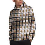 Queen Of Hearts Playing Card Pattern Print Pullover Hoodie