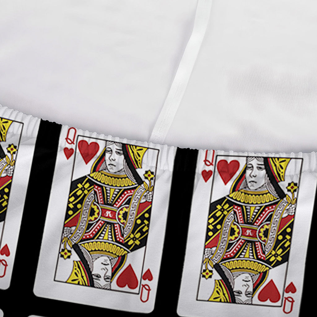 Queen Of Hearts Playing Card Pattern Print Sofa Cover