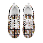 Queen Of Hearts Playing Card Pattern Print White Sneakers