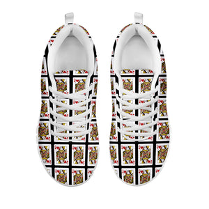 Queen Of Hearts Playing Card Pattern Print White Sneakers