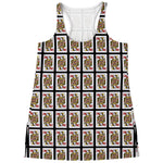 Queen Of Hearts Playing Card Pattern Print Women's Racerback Tank Top