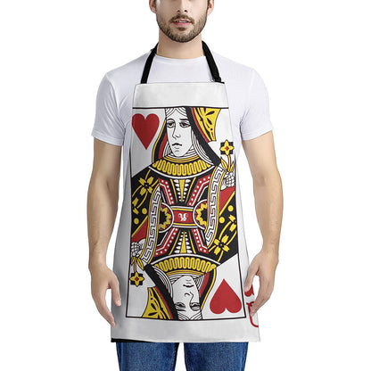 Queen Of Hearts Playing Card Print Apron