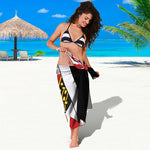 Queen Of Hearts Playing Card Print Beach Sarong Wrap