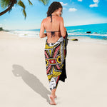 Queen Of Hearts Playing Card Print Beach Sarong Wrap