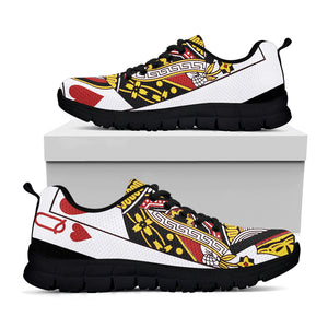 Queen Of Hearts Playing Card Print Black Sneakers