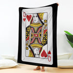 Queen Of Hearts Playing Card Print Blanket