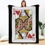 Queen Of Hearts Playing Card Print Blanket