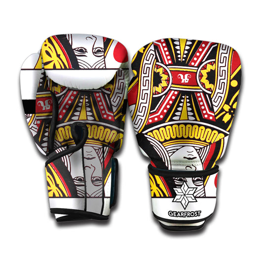 Queen Of Hearts Playing Card Print Boxing Gloves