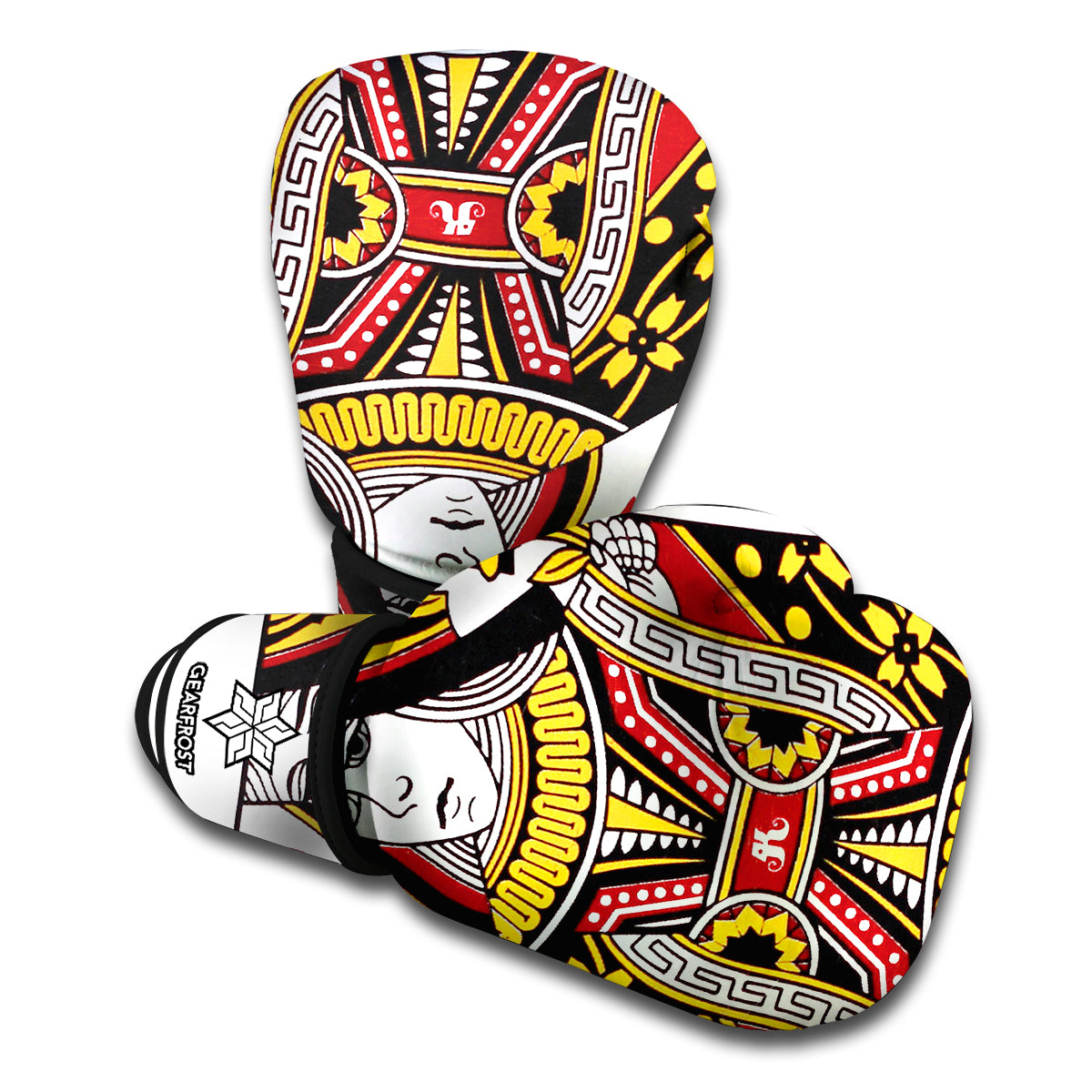 Queen Of Hearts Playing Card Print Boxing Gloves