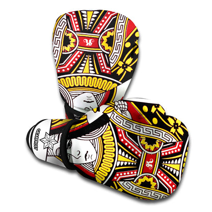 Queen Of Hearts Playing Card Print Boxing Gloves