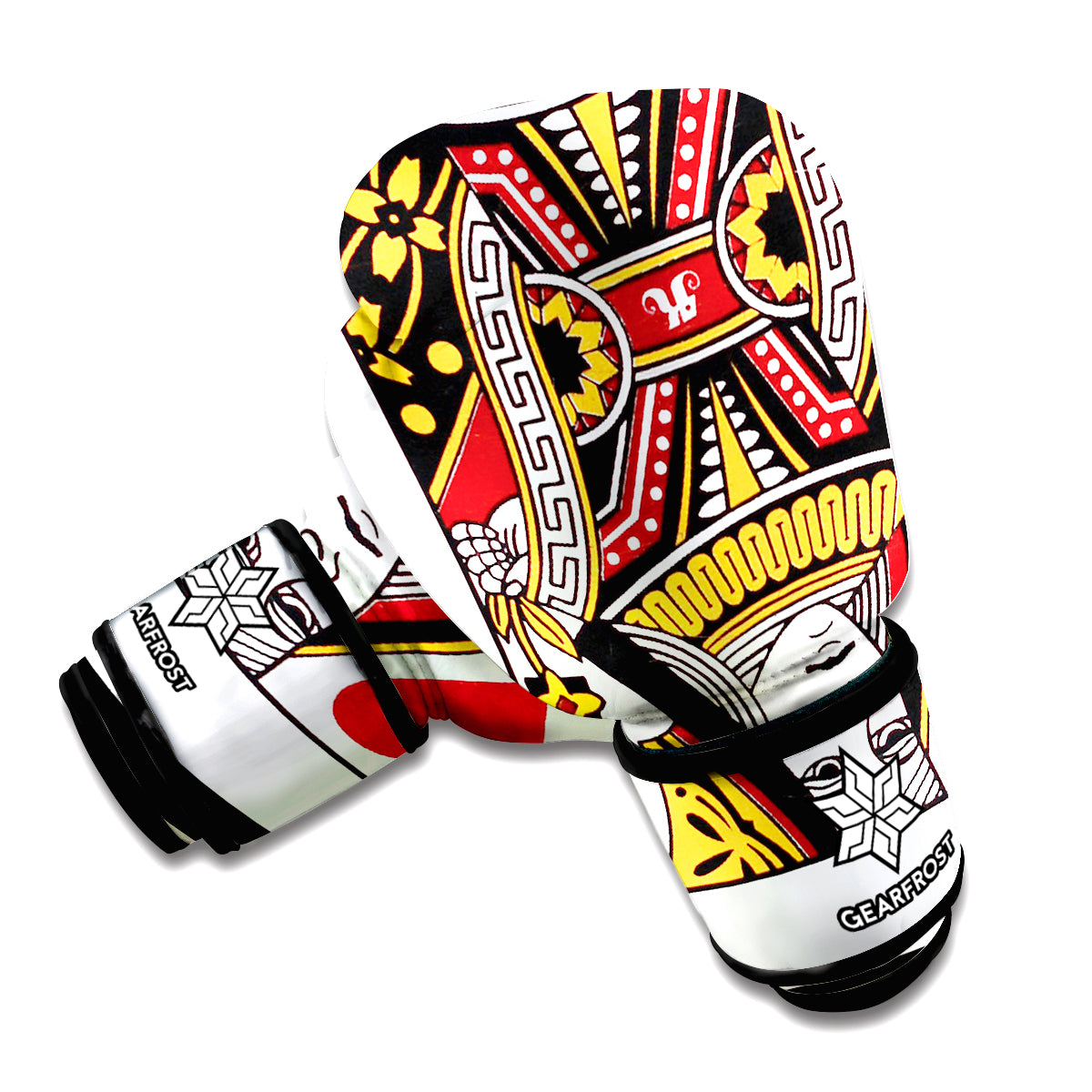 Queen Of Hearts Playing Card Print Boxing Gloves