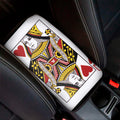 Queen Of Hearts Playing Card Print Car Center Console Cover