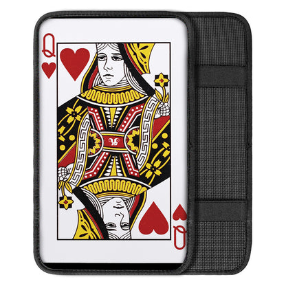 Queen Of Hearts Playing Card Print Car Center Console Cover