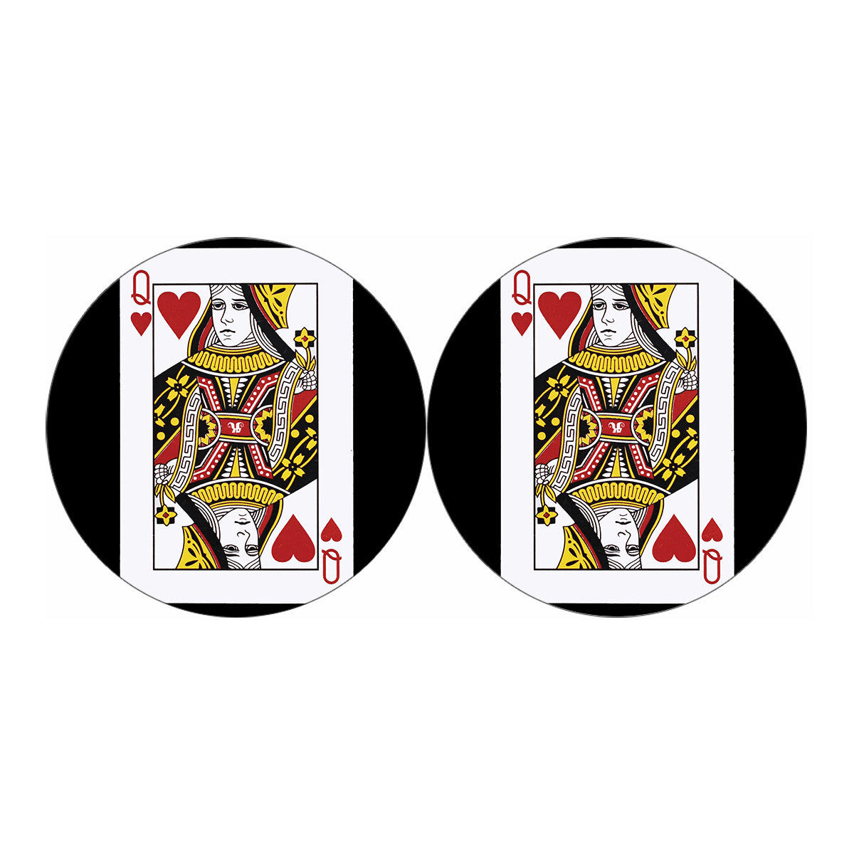 Queen Of Hearts Playing Card Print Car Coasters