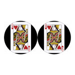 Queen Of Hearts Playing Card Print Car Coasters