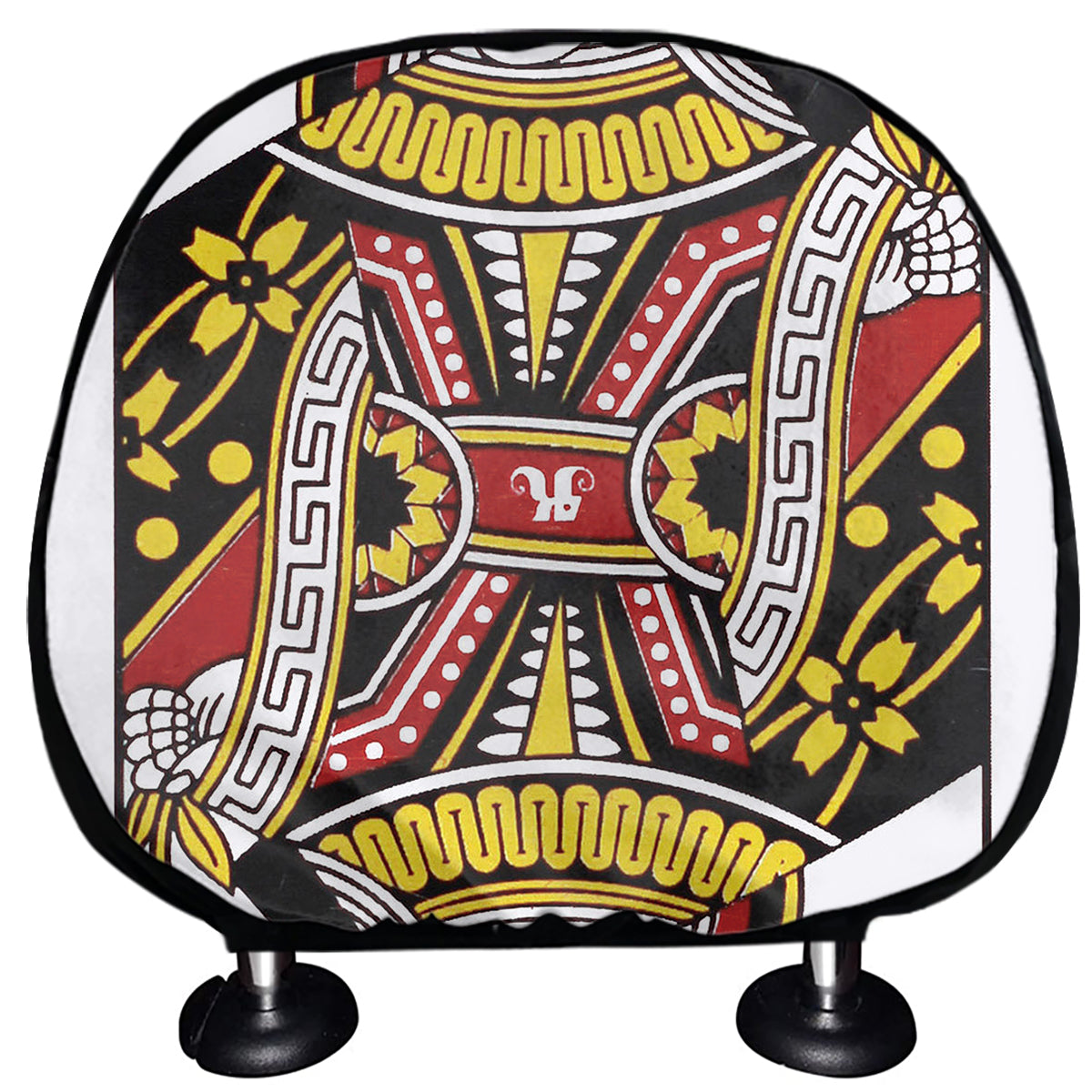 Queen Of Hearts Playing Card Print Car Headrest Covers