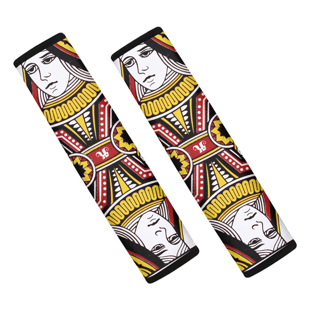 Queen Of Hearts Playing Card Print Car Seat Belt Covers
