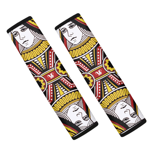 Queen Of Hearts Playing Card Print Car Seat Belt Covers