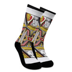 Queen Of Hearts Playing Card Print Crew Socks
