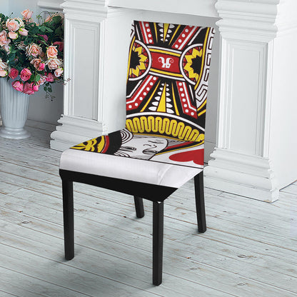Queen Of Hearts Playing Card Print Dining Chair Slipcover