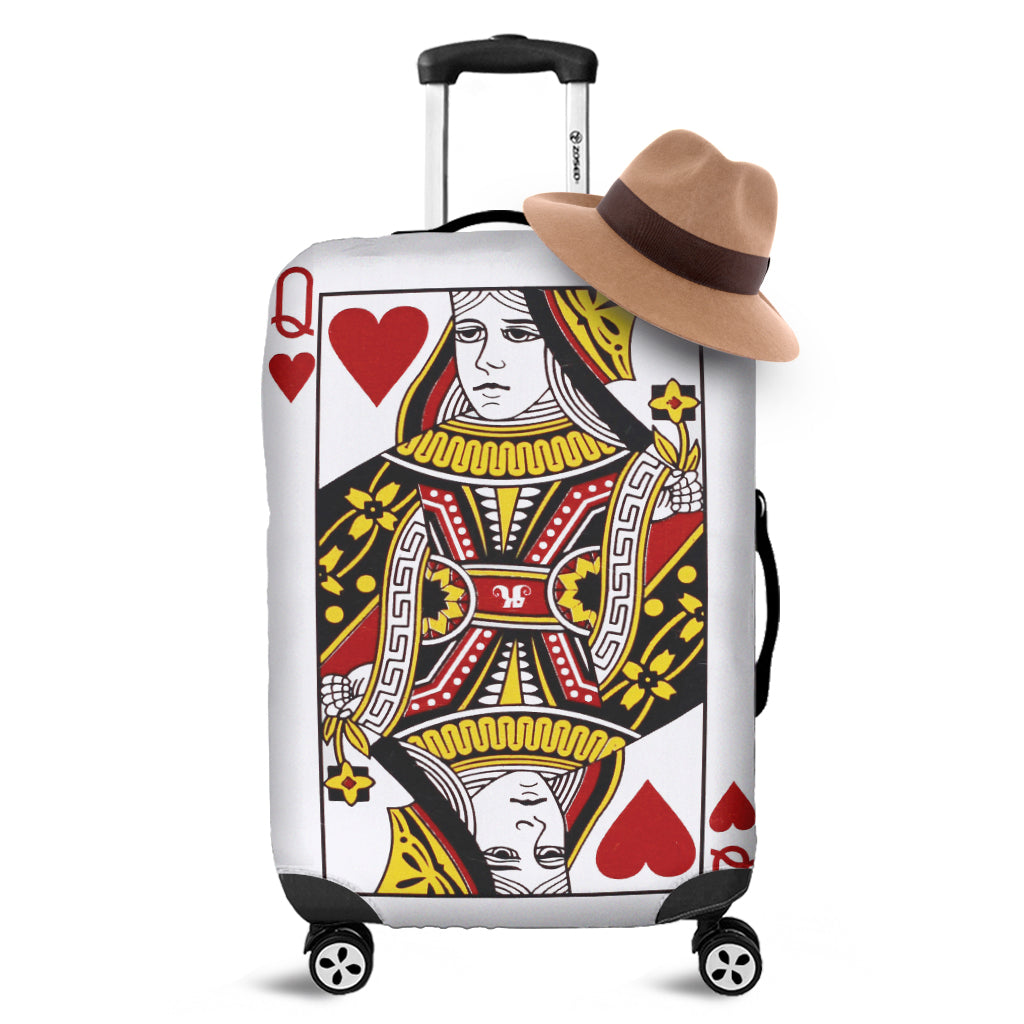 Queen Of Hearts Playing Card Print Luggage Cover