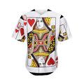Queen Of Hearts Playing Card Print Men's Baseball Jersey