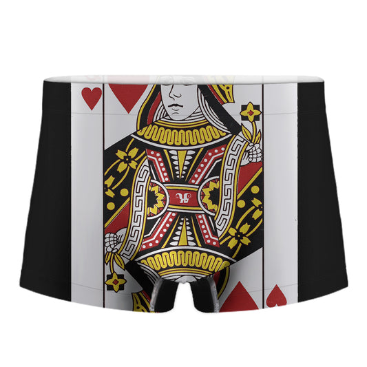 Queen Of Hearts Playing Card Print Men's Boxer Briefs