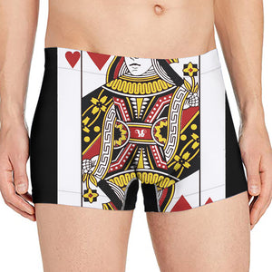 Queen Of Hearts Playing Card Print Men's Boxer Briefs